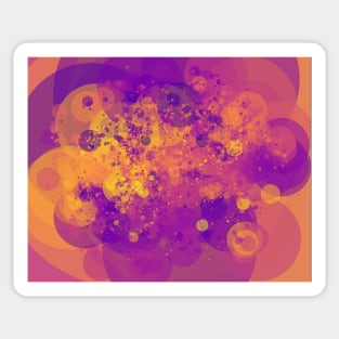 My happy bubbles pattern in orange and purple Sticker